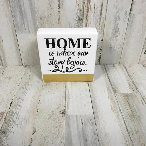 Home Decor Wall Mantle Inspirational Quote Gold - Picture 1 of 5